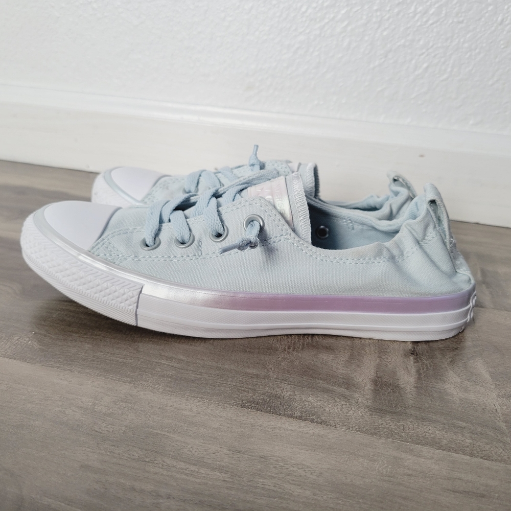 Converse All-Star shoreline low top light blue purple iridescent sneakers womens